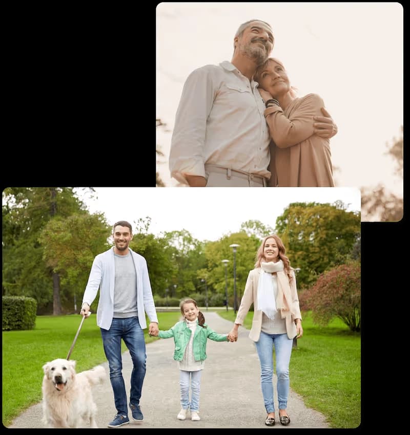 Couple and Dog Walk